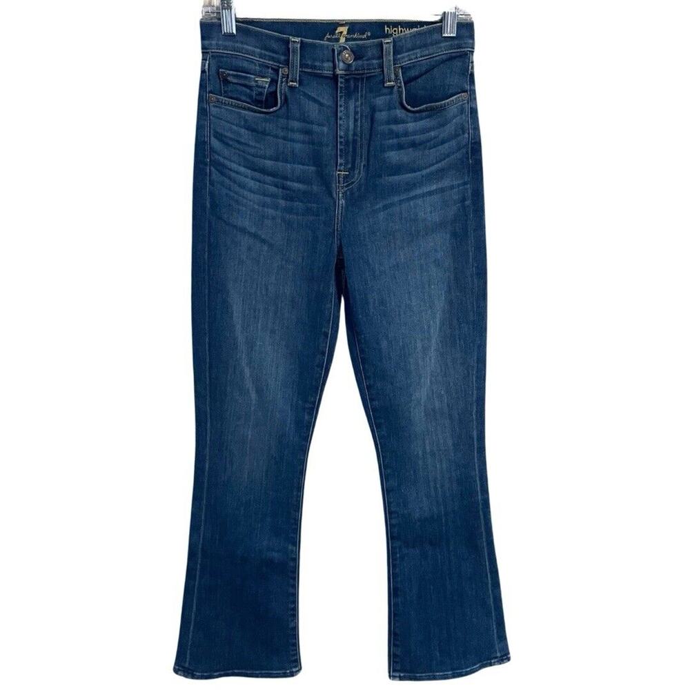 7 For All Mankind HIGHWAIST SLIM KICK Jeans Women’s 27 Medium Wash Stretch Denim